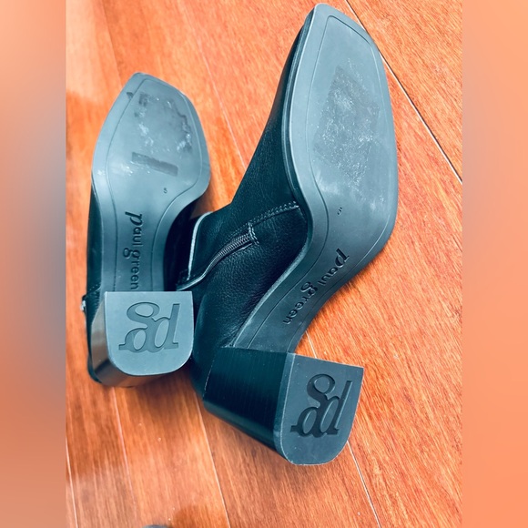 Paul green Nirvana square toe block heels ankle zip up bootie black Au 5 US 7.5 - Picture 9 of 11